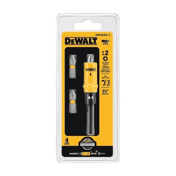 Dewalt Dewalt 2897155 Phillips No.2 Screw Lock Bit & Holder Set with S2 Tool Steel; 4 Piece - Case of 3 2897155